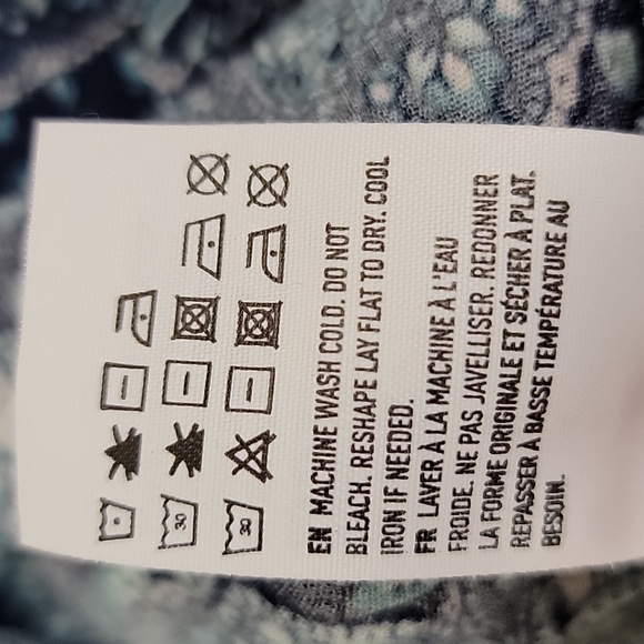 American Eagle Outfitters Blue Print Peasant Style Mini Dress M - Picture 9 of 15